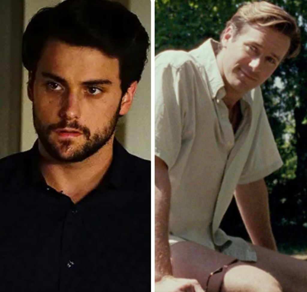 (L to R): Connor in How to Get Away with Murder (ABC Studios); Oliver in Call Me By Your Name (Sony).